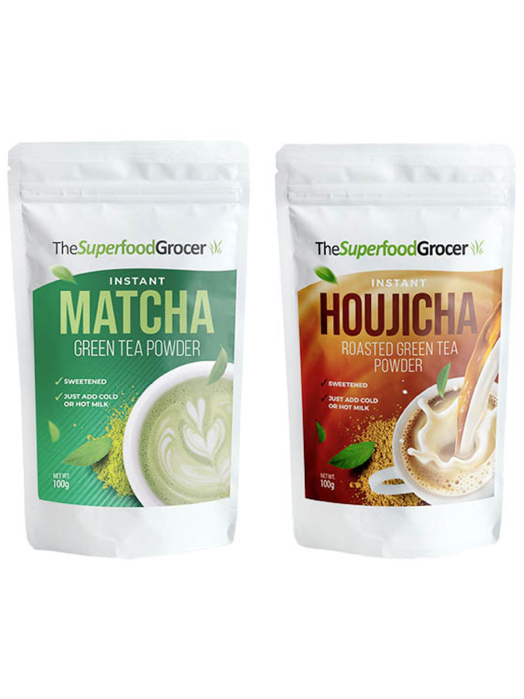 The Superfood Grocer Instant Matcha and Houjicha Roasted Green Tea